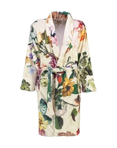 Халат Fleur с цветочным воротником-шалькой, экрю Essenza