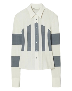 Полосатая рубашка на пуговицах, белый Tory burch