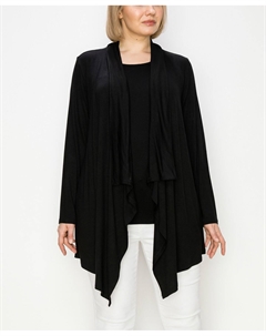 Кардиган больших размеров с отстегивающимся свитером, черный Coin 1804