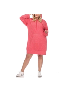 Женское платье-толстовка с капюшоном больших размеров, красный White mark