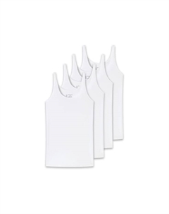 Майка-Топ комплект из 4-х штук - одинарный трикотаж серия 95/5 уни, белый Schiesser