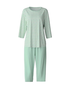 Пижама-Капри Flower Nights из органического хлопка, зеленый Calida