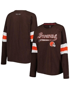 Женская коричневая футболка-туника с длинными рукавами Cleveland Browns Justine, коричневый Tommy hilfiger