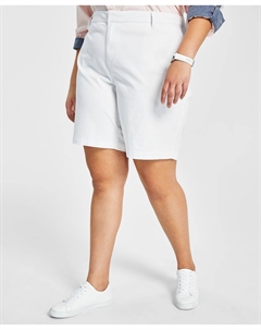 Плюс размер голливудские шорты-бермуды, белый Tommy hilfiger