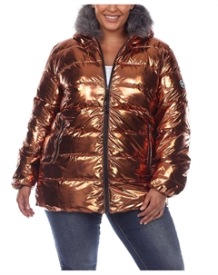 Пуховик цвета металлик больших размеров и худи White mark