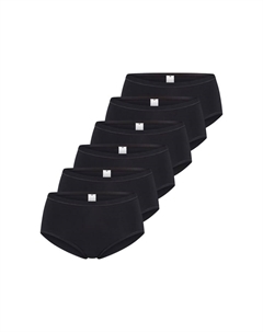 Трусики с высокой талией 6 пар в упаковке на каждый день хлопок, черный Sloggi