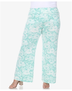 Брюки-палаццо больших размеров с цветочным принтом «пейсли» White mark
