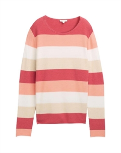 Свитер с круглым вырезом, красный Tom tailor