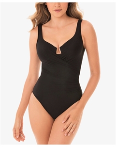 Цельный утягивающий купальник на косточках escape, черный Miraclesuit