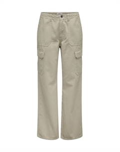 Брюки карго высокая талия свободный крой, серебряный Only