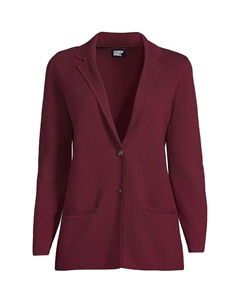 Женский тонкий хлопковый свитер-блейзер на пуговицах спереди Lands' end