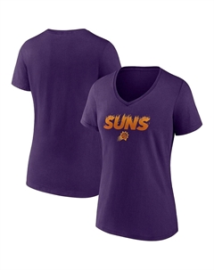 Женская фиолетовая футболка Phoenix Suns Hometown Collection On Fire с v-образным вырезом Fanatics