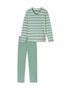 Повседневная базовая пижама с v-образным вырезом, зеленый Schiesser