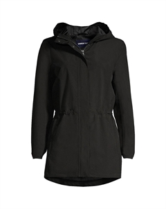 Женский водонепроницаемый складной плащ с капюшоном, черный Lands' end