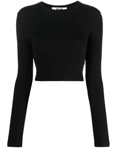 Укороченная футболка с вырезами, черный Msgm