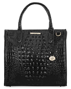 Кожаная сумка-портфель с тиснением Caroline Melbourne Brahmin