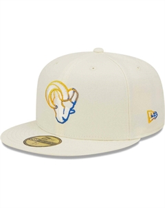 Мужская кремовая приталенная шляпа Los Angeles Rams Chrome Color Dim 59FIFTY New era