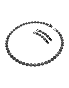 Теннисное ожерелье, черный Swarovski