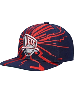 Мужская темно-синяя шляпа из Нью-Джерси Nets из твердой древесины Classics Earthquake Snapback Mitchell and ness