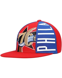 Мужская красная кепка Snapback Philadelphia 76ers из твердой древесины Classics Big Face Callout Mitchell and ness