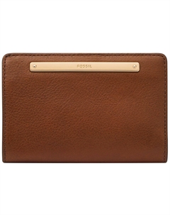 Многофункциональный кошелек двойного сложения Liza, коричневый Fossil