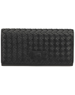 Женский кошелек Basket Weave с защитой RFID тройного сложения из коллекции, черный Mancini