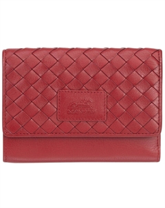 Женский кошелек Basket Weave Collection с RFID-безопасным мини-клатчем, красный Mancini