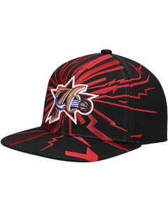 Мужская черная кепка Philadelphia 76ers из твердой древесины Classics Earthquake Snapback Mitchell and ness