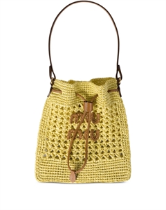 Мини-сумка-ведро, связанная крючком, желтый Miu miu