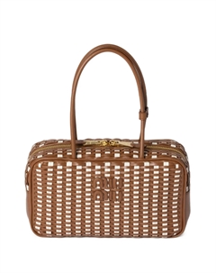 Сумка-шоппер Bea с плетеным эффектом, коричневый Miu miu