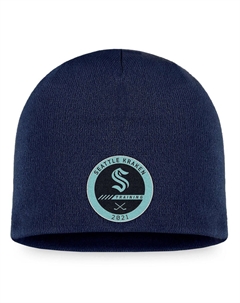 Мужская фирменная темно-синяя шапка Seattle Kraken 2022 Training Camp Authentic Pro Beanie Fanatics