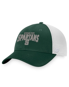 Мужская зелено-белая кепка Michigan State Spartans Breakout Trucker Snapback Top of the world