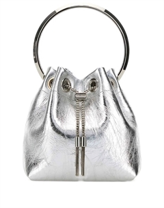 Сумка-ведро из кожи, серебряный Jimmy choo