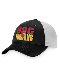 Мужская черно-белая кепка USC Trojans Stockpile Trucker Snapback Top of the world