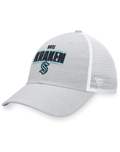 Мужская фирменная кепка с логотипом Heather Grey, White Seattle Kraken Team Trucker Snapback Fanatics