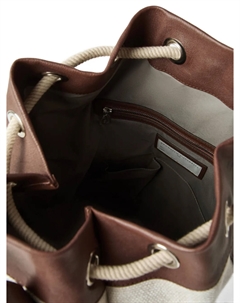 Водонепроницаемый рюкзак с завязками, нейтральный Brunello cucinelli