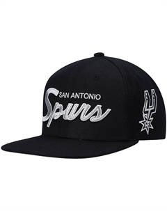 Мужская черная кепка Snapback San Antonio Spurs Hardwood Classics Script 2.0 Mitchell and ness