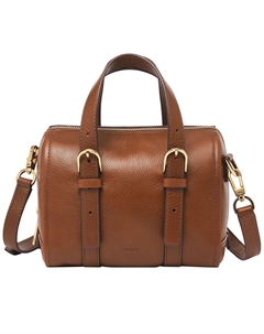 Миниатюрная кожаная сумка-саквояж Carlie, коричневый Fossil