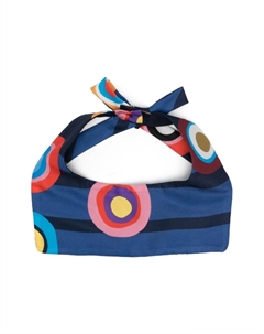 Повязка на голову с бантом и абстрактным принтом, синий Mimisol