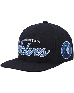 Мужская черная кепка Snapback Minnesota Timberwolves Hardwood Classics Script 2.0 Mitchell and ness