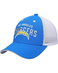 Молодёжная кепка для мальчиков Пудрово-синий и белый Los Angeles Chargers Core Lockup Trucker Snapback Outerstuff