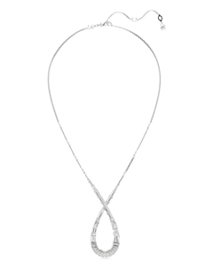 Колье с кристаллами, серебряный Swarovski