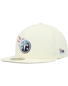 Мужская кремовая приталенная шляпа Tennessee Titans Chrome Color Dim 59FIFTY New era