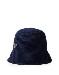 Панама в технике кроше, синий Prada