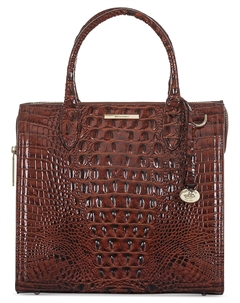 Кожаная сумка-портфель с тиснением Caroline Melbourne Brahmin