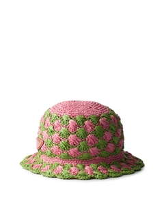 Панама в технике кроше, розовый Prada