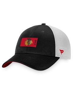 Мужская фирменная черно-белая кепка Chicago Blackhawks Authentic Pro Rink Trucker Snapback Fanatics