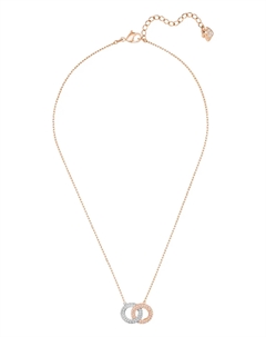 Колье с кристаллами, розовый Swarovski