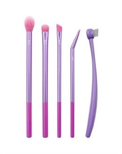 Набор кистей для макияжа Eye Love Drama, профессиональный набор для теней для век, растушевки бровей и ресниц, набор из 5 предметов, фиолетовый Real techniques