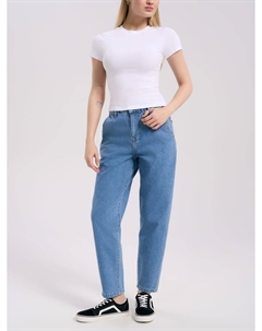 Короткие джинсы багги с высокой талией Твое